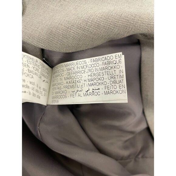 Zara Men Suit Jacket Blazer EU 48 US 38 Stone Gray wool double vest 5337/252 NWT - Picture 10 of 14